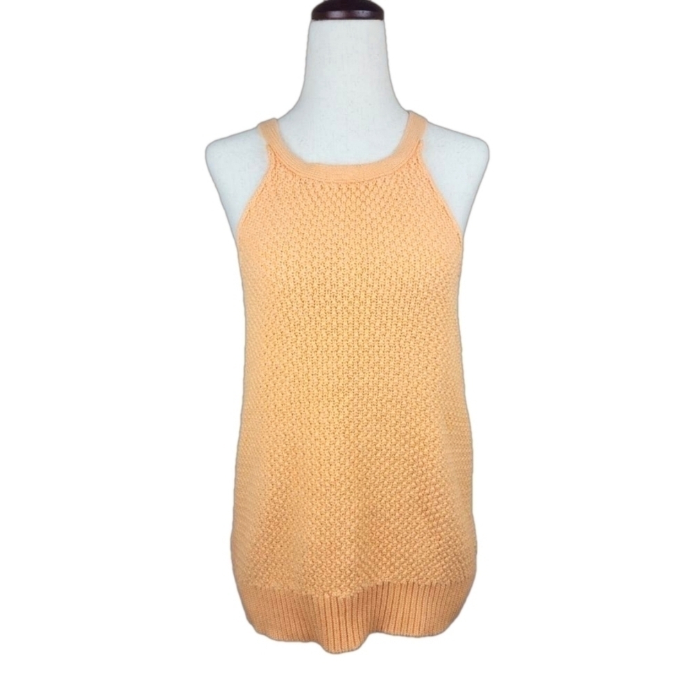 Heavy Knit Cotton Sweater Halter Tank Top XL Boxy Relaxed Oversized Fit - Picture 4 of 11
